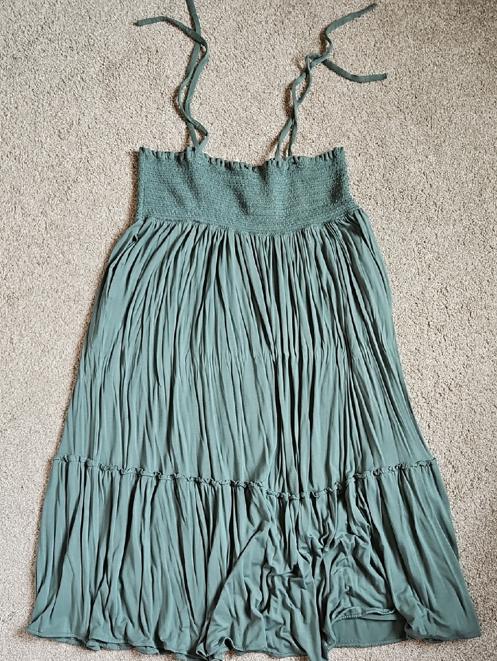 Kate Quinn Bamboo Convertible Dress Skirt Women’s Large Smocked Sage Green